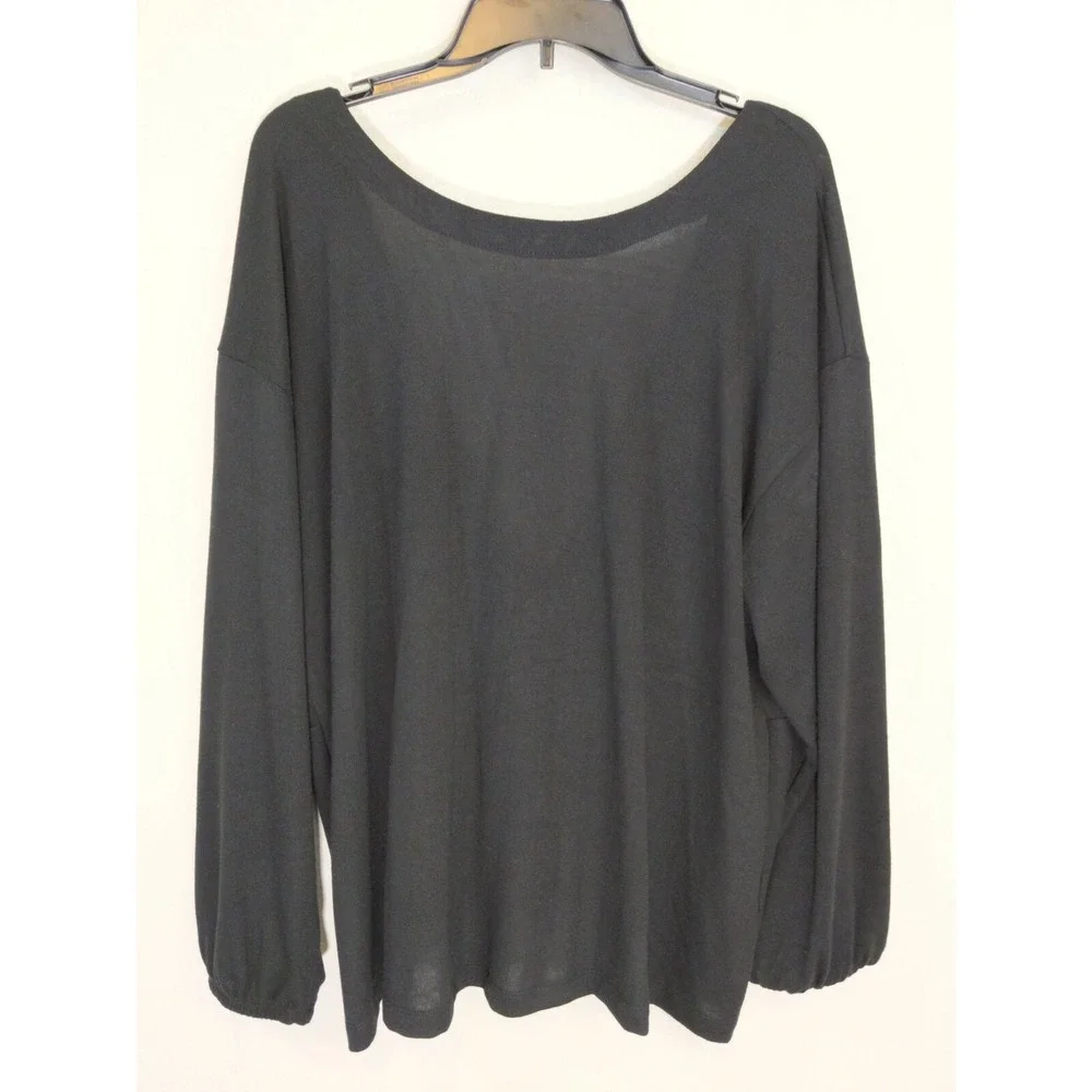 ELOQUII Elements Womens Plus Size Twist Back Sweater Top Black Size‎ 18/20 1X